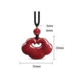 Cinnabar Ruyi Lock Pendant Necklace-2