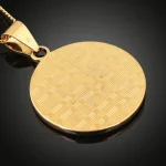 Copper Gold-plating Chinese Dragon Round Pendant Necklace-2