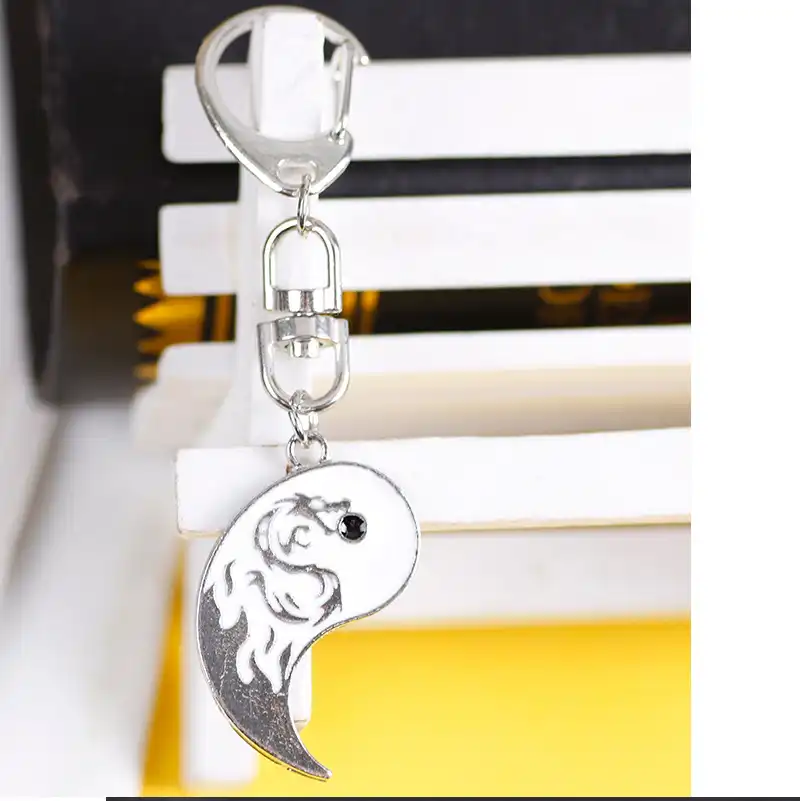 Couple Dragon Loong Pattern Taiji Keychain-1