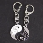 Couple Dragon Loong Pattern Taiji Keychain