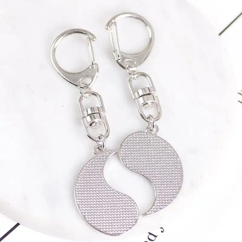 Couple Dragon Loong Pattern Taiji Keychain-3