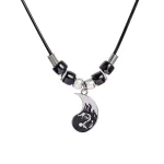 Couple Dragon Loong Pattern Taiji Pendant Necklace-1