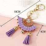 Cute Fan Shape Key Chain With Tassels-2