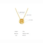 Double ‘Xi' Circle Hollow-out Happiness Pendant Necklace-2