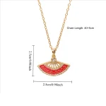 Hollow-out Fan Necklace Inlaid with Synthetic Zircon-2