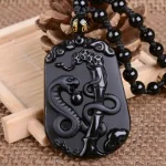 Obsidian Chinese Zodiac Pendant Necklace