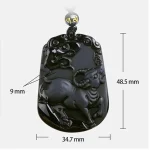 Obsidian Chinese Zodiac Pendant Necklace-2