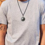 Obsidian Necklace Lucky Amulet Protection Pendant with Adjustable Bead-1