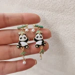 Panda and Bamboo Earrings-3