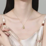 Peanut Pendant Necklace with Chalcedony-1