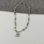 Pingan Lock Bell Beaded Necklacea