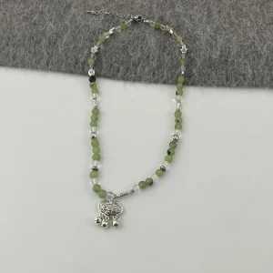 Pingan Lock Bell Beaded Necklacea