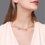 Short Necklace with Five Butterflies-1