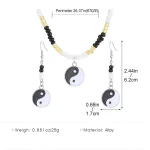 Taiji Pattern Necklace Earrings-2