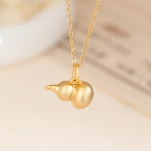 999 Silver Gourd Pendant Necklace