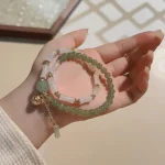 Hotan Jade Bamboo Beaded Long Bracelet-3