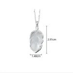 S925 Silver Chalcedony Leaf Pendant Inlaid Zircon Necklace-2