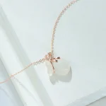 S925 Silver Chalcedony Money Bag Necklace-2