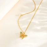S925 Silver Colorful Butterfly Pendant Necklace-2