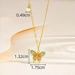 S925 Silver Colorful Butterfly Pendant Necklace-3