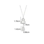 S925 Silver Double Gourd Necklace with Zircon-3