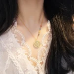 S925 Silver Eight Treasures Compass Zhaocai Nafu Pendant Necklace-1