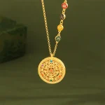 S925 Silver Eight Treasures Compass Zhaocai Nafu Pendant Necklace