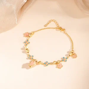 S925 Silver Golden Color Tulip Bracelet