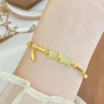 S925 Silver Jade Bamboo Adjustable Bracelet-1