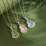 S925 Silver Jade Chalcedony Gourd Necklace-3