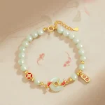 S925 Silver Koi Jade Pingan Buckle Bracelet-3