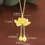 S925 Silver Lotus Necklace with Tassel-2