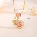 S925 Silver Rotatable Colorful Gourd Inlaid Zircon Necklace