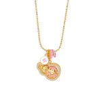 S925 Silver Rotatable Colorful Gourd Inlaid Zircon Necklace-3
