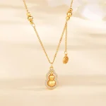 S925 Silver Rotatable Gourd Pendant Necklace