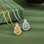S925 Silver Rotatable Hollow Gourd Inlaid Zircon Necklace