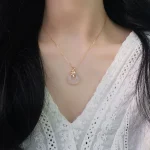 S925 Silver Wheat Ear Pingan Buckle Necklace-1