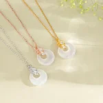 S925 Silver Wheat Ear Pingan Buckle Necklace