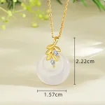 S925 Silver Wheat Ear Pingan Buckle Necklace-2