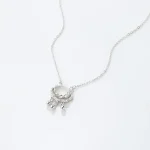 S925 Silver White Jade Chalcedony Pingan Lock Necklace-3