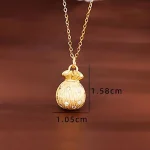 S925 Silver Lucky Bag Inlaid Zircon Necklace-2