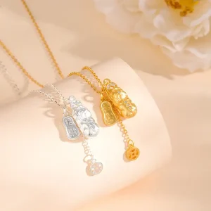 S925 Silver Pixiu ‘Zhaocai' Inlaid Zircon Necklace