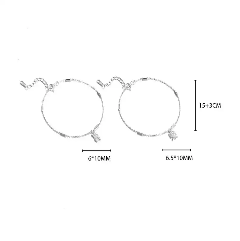 S925 Silver Simplified Chinese Character 'Xile' Bracelet-2