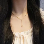 S925 Silver Water Drop Inlaid Zircon Necklace-1