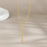 S925 Silver Water Drop Inlaid Zircon Necklace