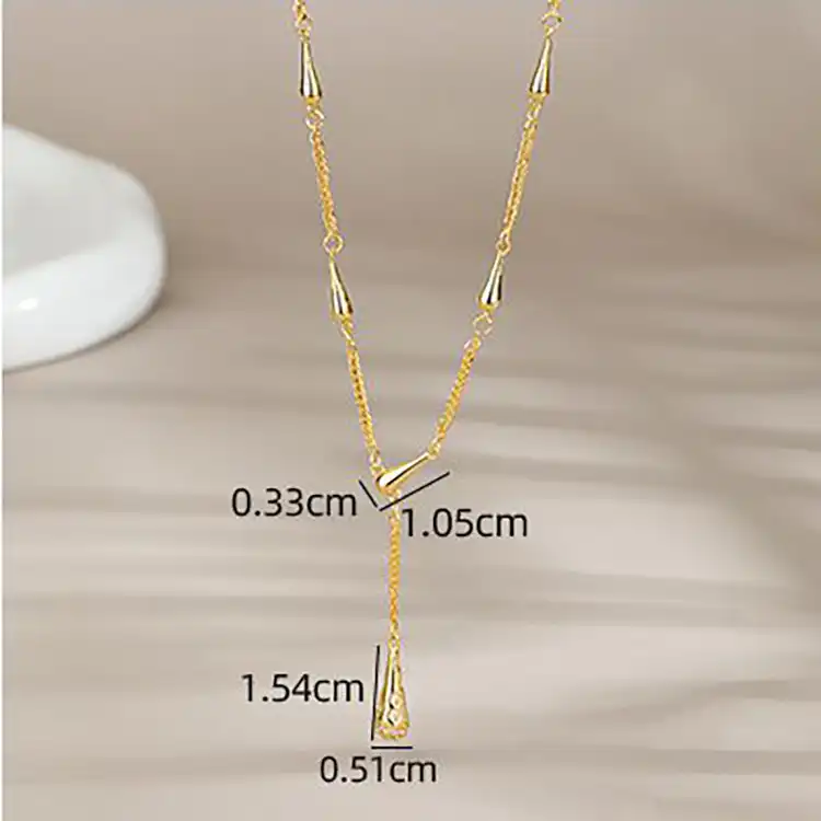 S925 Silver Water Drop Inlaid Zircon Necklace-2