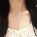 S925 Silver Wire Drawing Butterfly Necklace-1