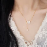 S925 Silver Zircon Gourd Necklace-1