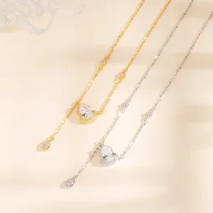 S925 Silver Zircon Gourd Necklace